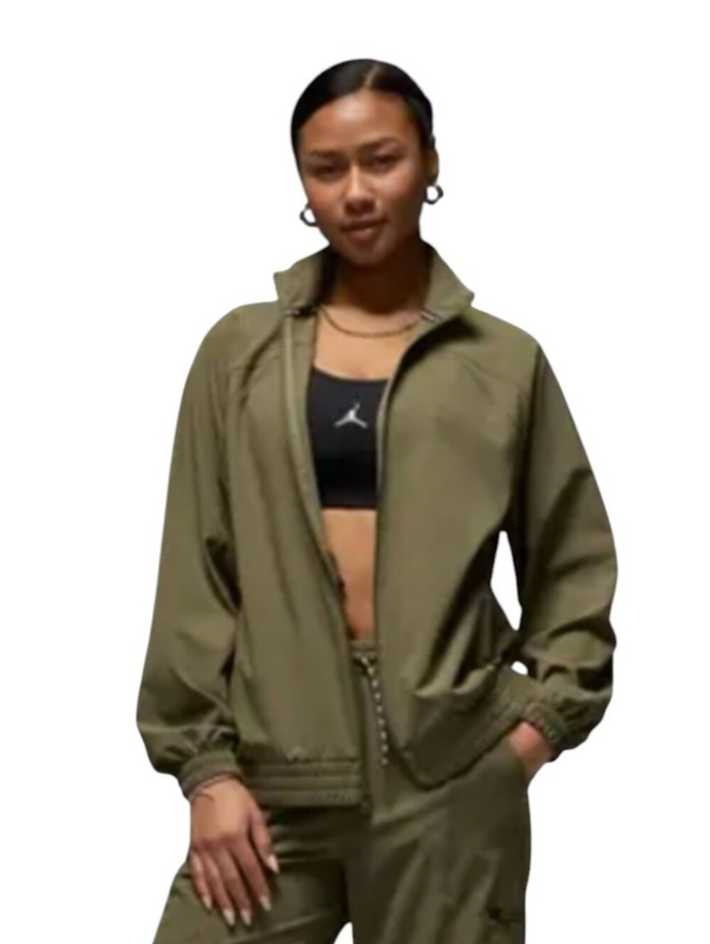 Nike Jordan Sport Dri-Fit Track Jacket Windbreaker Olive Green Small NWT